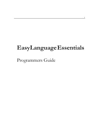 Easylanguage Essentials Programmers Guide Tradestation