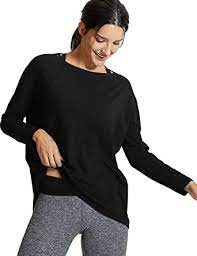 The open back and slightly loose fit creates a breezy feel with more cooling as your run heats up. Crz Yoga Long Sleeve Workout Shirts For Women Loose Fit Pima Cotton Yoga Shirts Casual Fall Tops Shirts At Amazon Women S Clothing Store