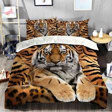 tiger all over printed bedding set