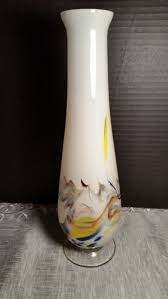 end of day bud vase milk glass art