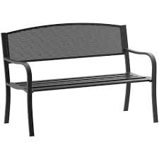 Outsunny 2 Seater Metal Bench Patio