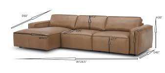 Vig Furniture Modrest Cambria Modern Laf Cognac Leather Sectional Sofa Brown