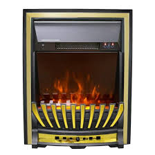 Gold Frame Coal Fire Flame Effect