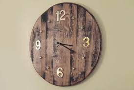 diy wooden wall clock wine barrel