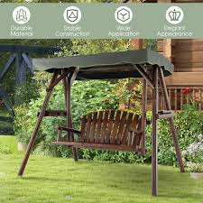 2 Person Outdoor Wooden Porch Swing