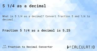 5 1 4 as a decimal calculatio