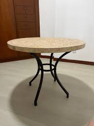 Round Table Wooden With Stone Finish