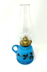 Milk Glass Finger Kerosene Oil Lamp