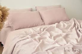 Dusty Pink Linen Bedding Set 1 Duvet