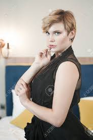#hair #shorthairstyles #haircuts #pinupstyle #pinupmodel #pinupphotography #pinupart #hairstyles #hairstylesforshorthair #hair #haircut #fashion2019. Stylish Pin Up Short Hair Blonde Woman With Plus Size Curvy Body Stock Photo Picture And Royalty Free Image Image 134105866