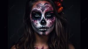 woman with sugar skull face paint