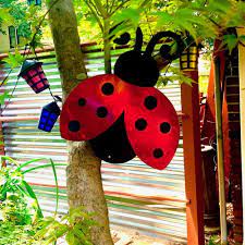 Lady Bug Garden Decor Metal Art Hanging