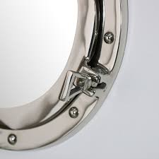 nautical porthole mirror in silver 38cm