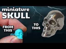 miniature skull 3d elegoo resin print