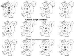 2 digit subtraction with regrouping by learning adventures. 2 Digit Subtraction Without Regrouping Match It Pdf Math Worksheets Subtraction Math