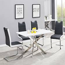 Petra Small White Glass Dining Table 4