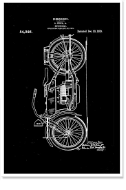 Bike Blueprint Wall Art For Your Home