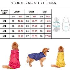 3xl 5xl dog raincoat reflective pet dog