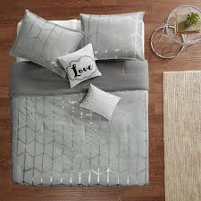 Grey Silver Twin Comforter Set