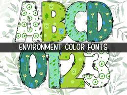 environment font by color alphabet