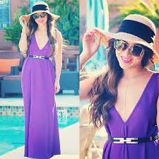 wear red lipstick with a purple dress