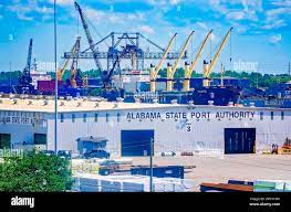 the alabama state docks are pictured at