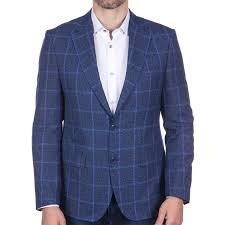 Plaid Jacket Blue S Luchiano Visconti Touch Of Modern