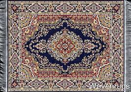 blue oriental woven rug mouse pad