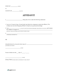 free affidavit form template pdf