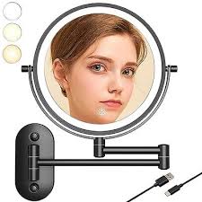 Wall Mounted Makeup Mirror With Led 10x