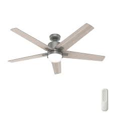 Hunter Codec 60 In Indoor Matte Silver Smart Ceiling Fan With Remote And Light Kit 51556