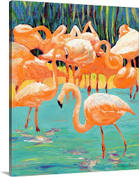 Flamingos Wall Art Canvas Prints