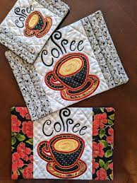coffee mug rug snack mats fabric