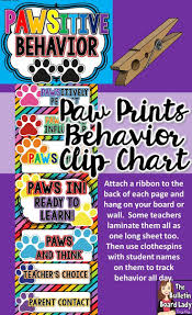 Behavior Chart Paw Print Theme Classroom Behavior Chart