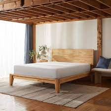 wooden bed frame silk snow