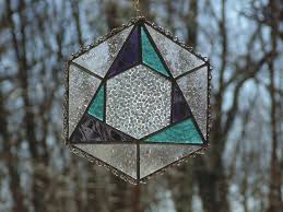 abstract geometric suncatcher stained
