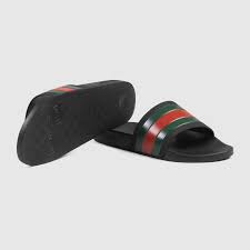 Green Rubber Slide Sandal Gucci Us