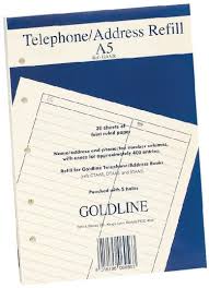 Goldine A5 Telephone Address Book Refill Ga5 R Whsmith