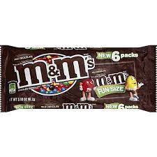 m m s chocolate cans fun size milk