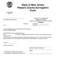 2016 form nj for affidavit of heir