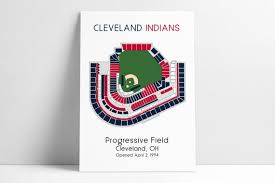 Cleveland Indians Baseball Poster Mlb Stadium Map Ballpark Map Baseball Stadium Map Gift For Him Stadium Seating Chart Man Cave
