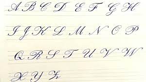 cursive calligraphy writing a to z