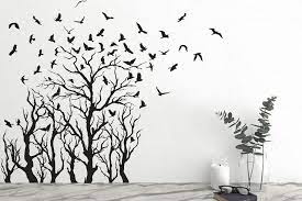 Tree And Flying Birds Wall Art Decor