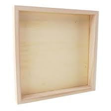 Bare Wood Shadow Box Frame 20cm