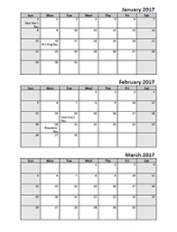 2017 Calendar Templates Download 2017 Monthly Yearly
