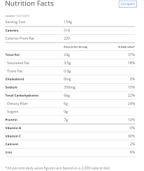 large french fries nutrition facts