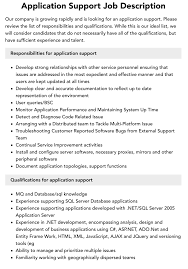 application support job description