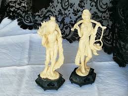 Vintage Italian Made Asian Pair Statues