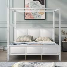 Footboard Solid Wood Canopy Bed
