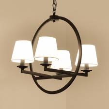 Restaurant Tapered Shade Chandelier With Ring Metal 4 Lights Black Pendant Lighting Beautifulhalo Com